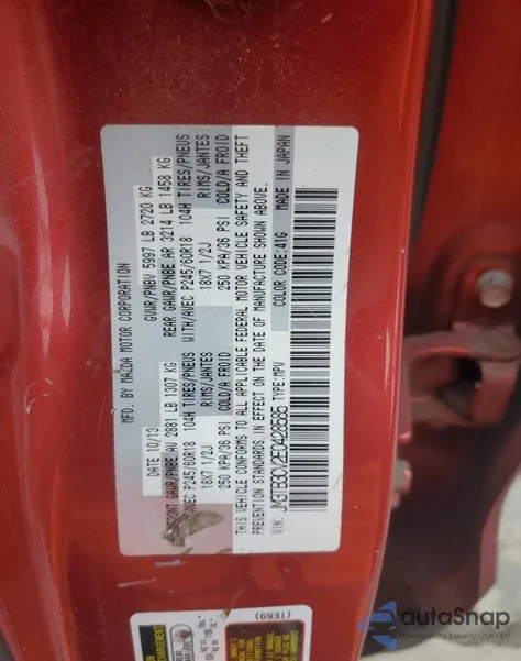 2014 Mazda Cx-9 Touring из США, поврежденный, VIN JM3TB3CV2E0428585